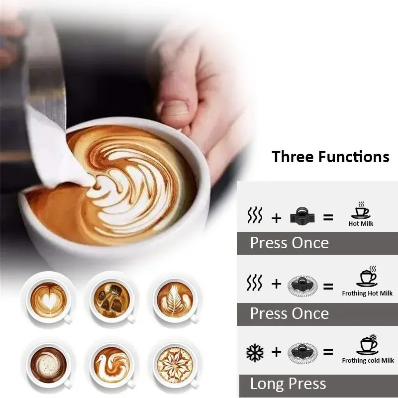 Multifunction Electric Milk Frother Milk Steamer Creamer Heater with New Foam Density for Latte Cappuccino Hot Chocolate
