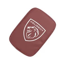 Luxurious Leather Car Center Console Armrest Cushion Pad Accessories (Deep Red)