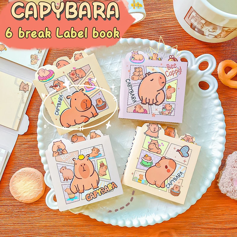 70Sheets Mini Portable Notebook Creative Daily Note Paper Cartoon Cute Capybara Sticky Note School Supplies Kawaii Stationery sticky note paper