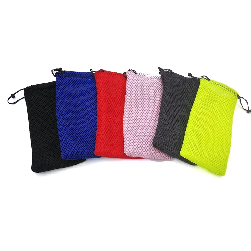 25pcs/Lot Colorful Mesh Dustproof Eyeglasses Case Soft Plaid Cloth