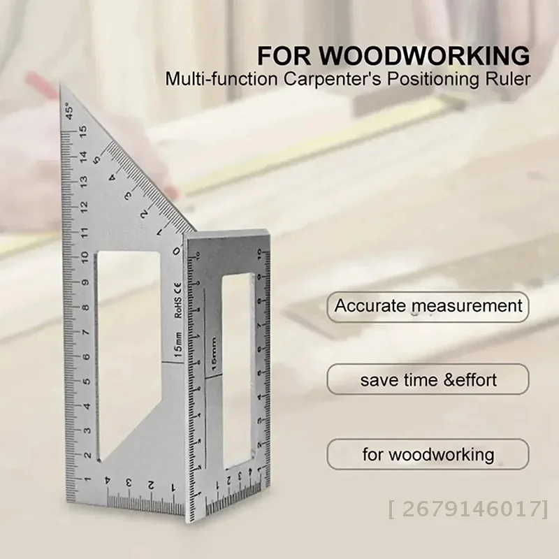 {Summer2} 45/90도 알루미늄 합금 정밀 목공 직각자 마킹 게이지 목수 도구〔YY26〕