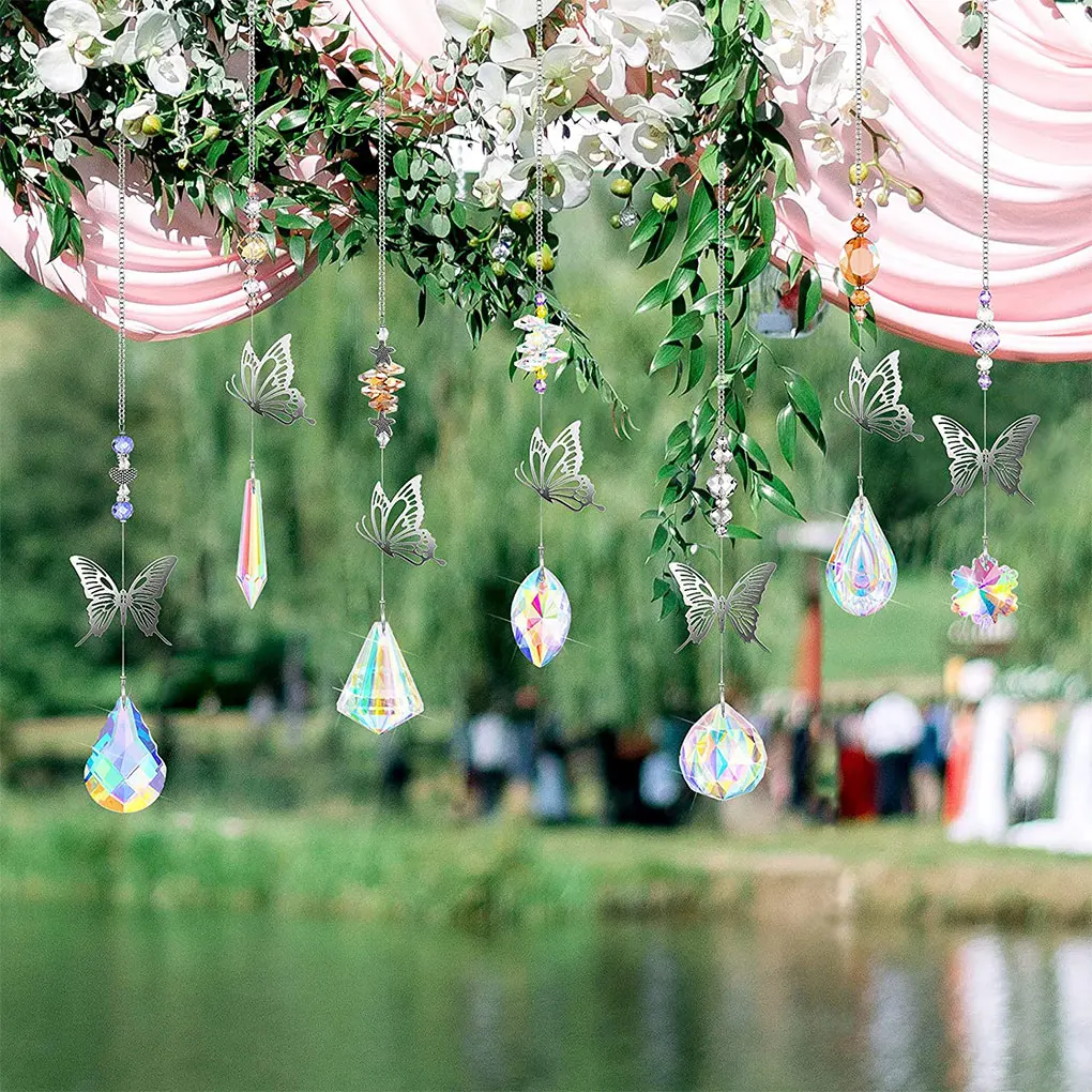 

7 Pieces Sun Catcher Hanging Pendant Geometric Chandelier Ornament