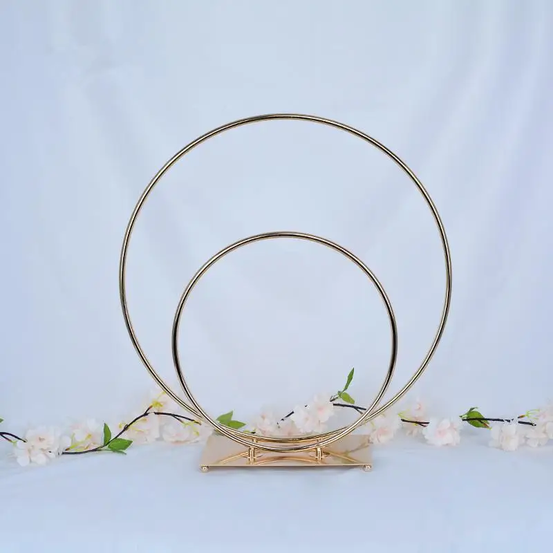 

Украшение для вечерние ринки, свадьбы, фон, золотой цветочный стеллаж, двойное кольцо, полка, центральный столик, 6 шт.