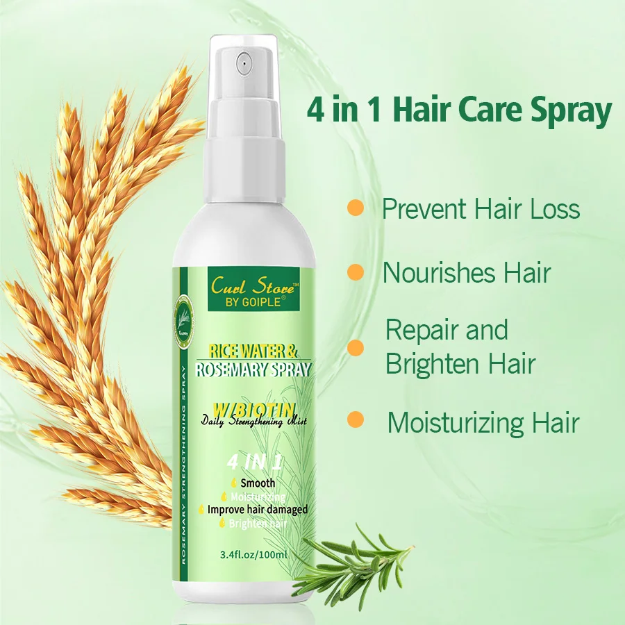 Hair growth oil hair oil hair essence oil hair protection spray hair oil mist hair conditioner rice water rosemary spray for nourish split ends hair essential oil for moisturize treatment dry scalp & detangling comb