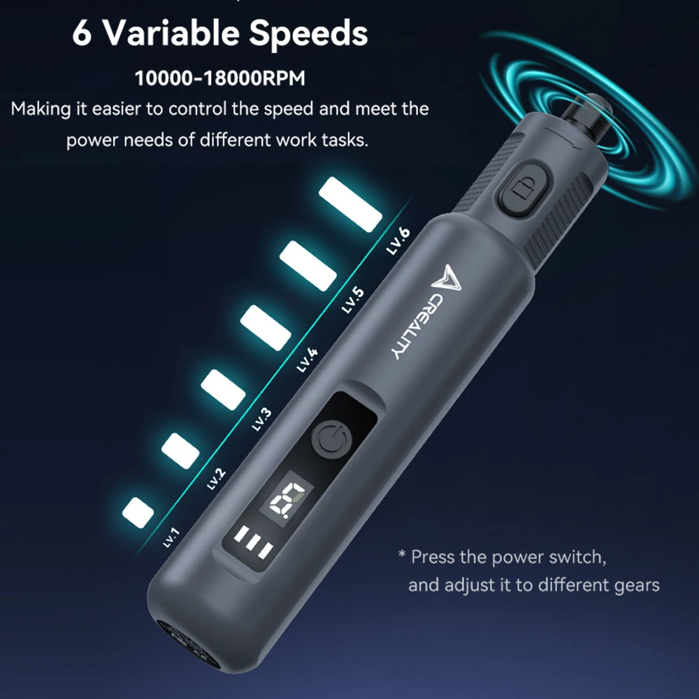 24pcs Drill Bits Creality Cordless Rotary Tool Kit 10000-18000RPM 6 Variable Speeds Multi Power Carving Tools Powered By 3.7V