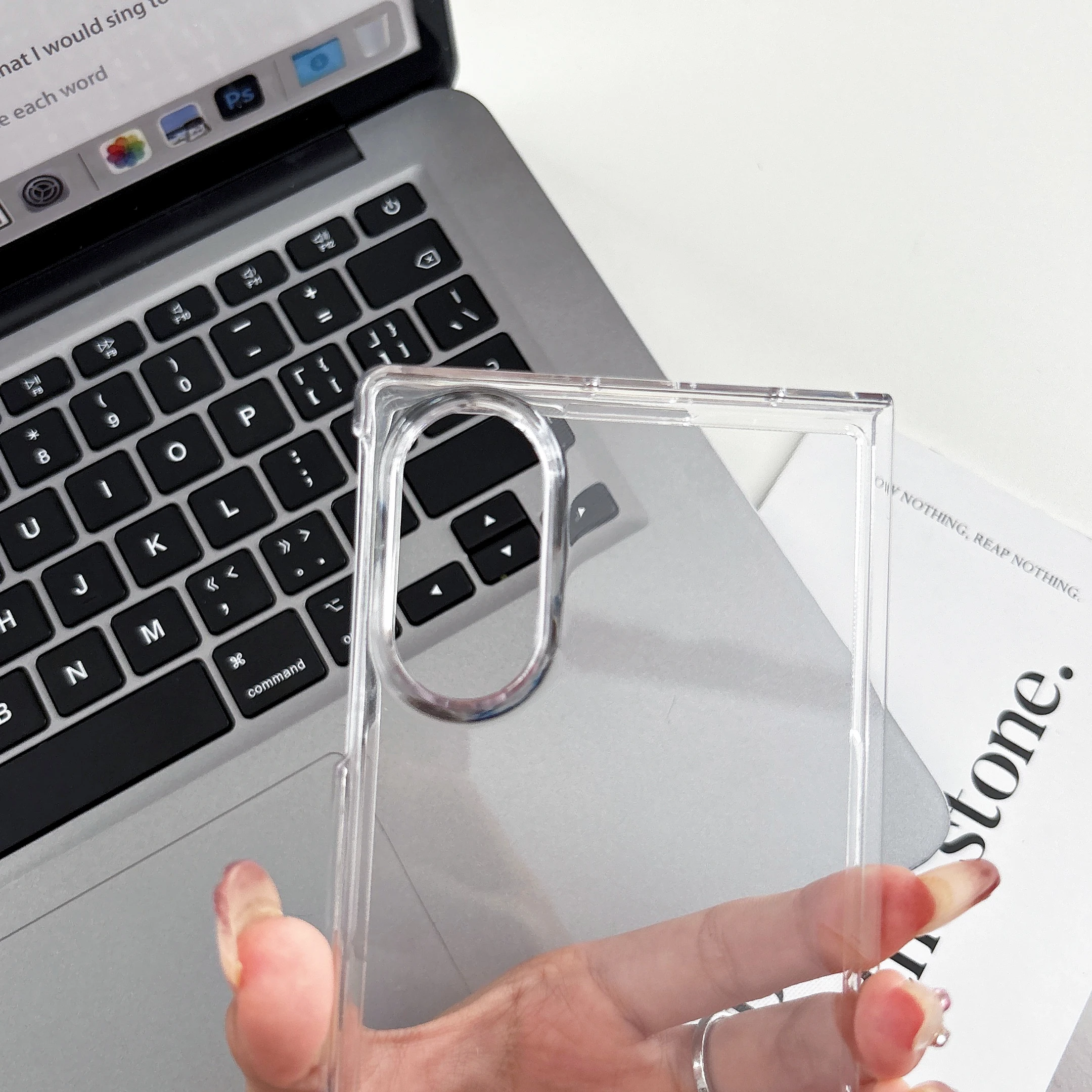 Ultra Thin High-Definition Transparent Folding Phone Case with Shockproof Matte Back Cover