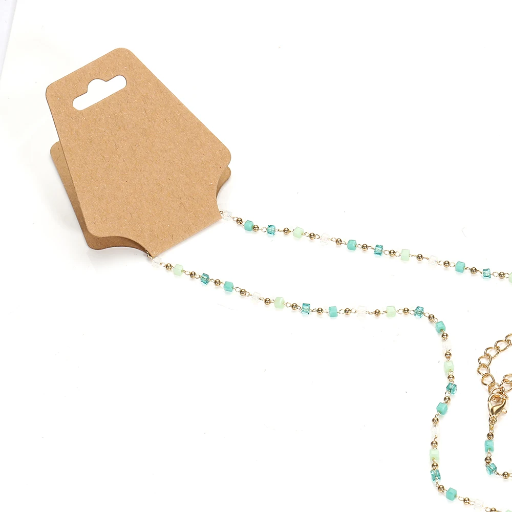 Display Cards 50pcs/lot 12x5cm Foldable Kraft Paper for DIY Jewelry Retail Packaging Tags