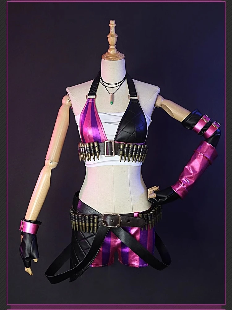 

New Game LOL Jinx Cosplay Costume The Battle Of The Two Cities Sexy Lori Women Costumes Role Play Clothing Carnival Suit Stock