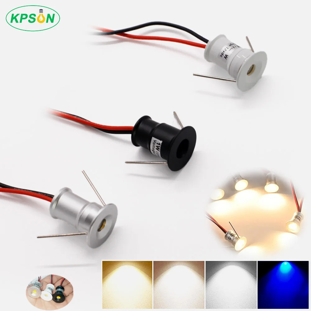 1W Mini LED Downlight 12V Embutido Spot Luz De Teto Para Armário De Cozinha Prata Branco Preto Shell Others