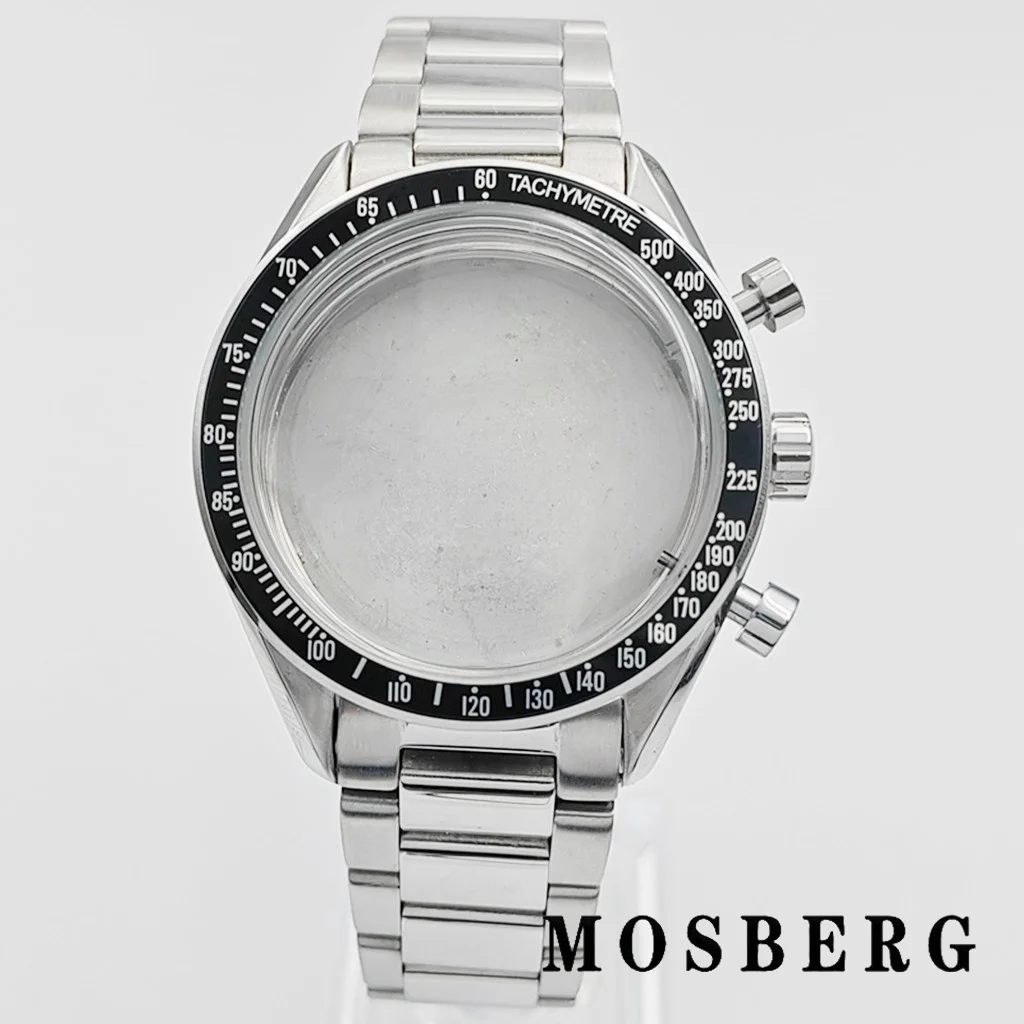 Silver Stainless Steel 40mm Watch Case with Multi-Color Bezel Options
