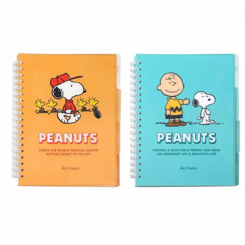 

Japanese Snoopy Cartoon B5 Coil Notebook Meeting Record Book Kawaii Anime Students Handbook Diary for Girls Birthday Gifts