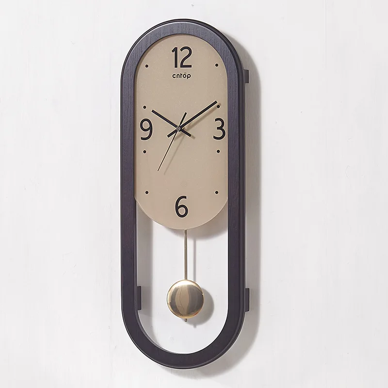 3d oval-shaped Silent pendulum wall clock Style 4  