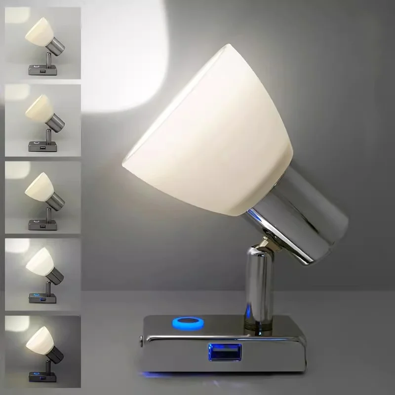 LED Reading Light RV Interior Caravan Trailer Boat Camper Van Yacht Lamps 2W Touch Switch 2800-3200K 10-30VDC Warm White Add USB