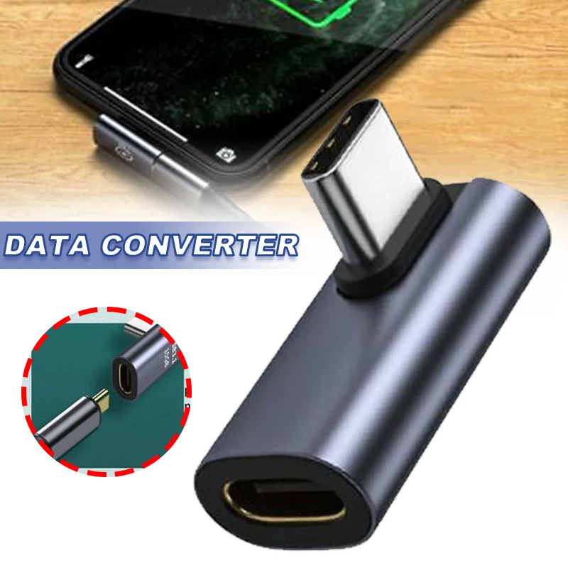 

Mayitr 1pc 90 Degree Right Angled Data Converter USB/Type C Micro Transfer Adapter For Smart Phone Laptop