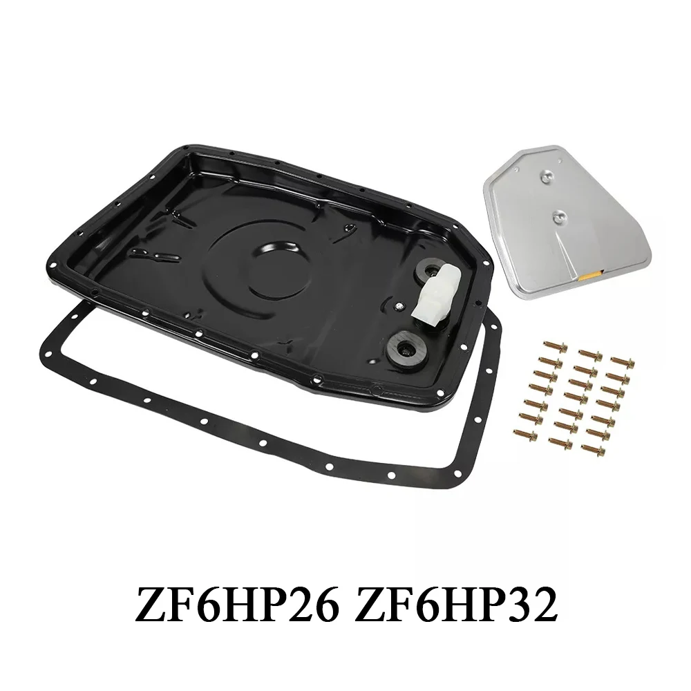 ZF6HP26 ZF6HP32 Transmission Oil Pan Fluid Filter Kit w/ Filter Bolts Gasket Plug For 2002-up AUDI BMW JAG ROVER Metal Replaces