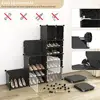 Adjustable Portable Shoe Storage Organizer 80 Pairs  Rack Cabinet with Door Easy Assembly Waterproof Plastic   6