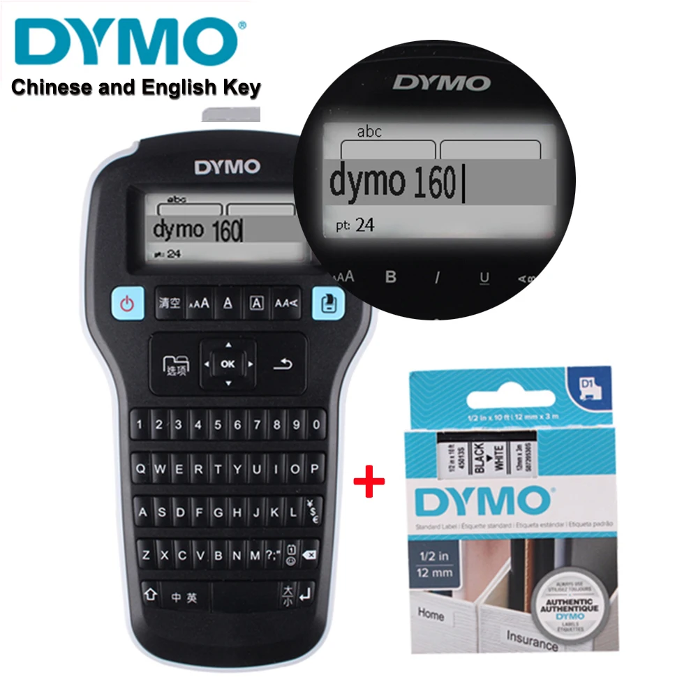 Compatible dymo D1 12mm tapes 45010 45013 40910 40913 43613 43610 ribbon  cassette for Dymo label manager LM 160 280 label maker - Price history &  Review, AliExpress Seller - labelzone Official Store