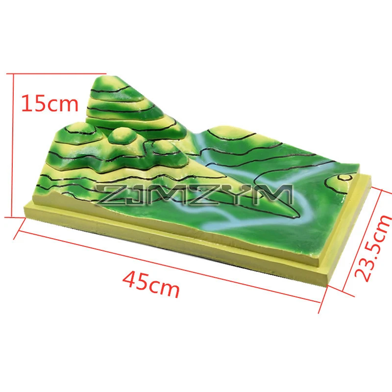 Shool 지리 교육 용품, 등고선 지도 교육 도구용 윤곽 모델
