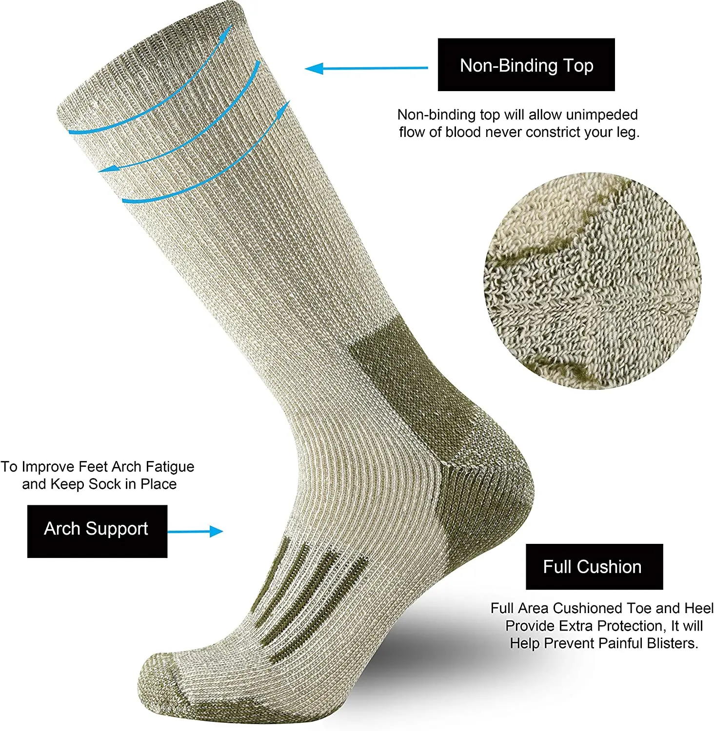 Cotton Socks Winter Unisex Merino Wool Socks Hiking Socks 80% Merino Wool Ski Men Women Thicken Thermal Men Warm Anti-Odor