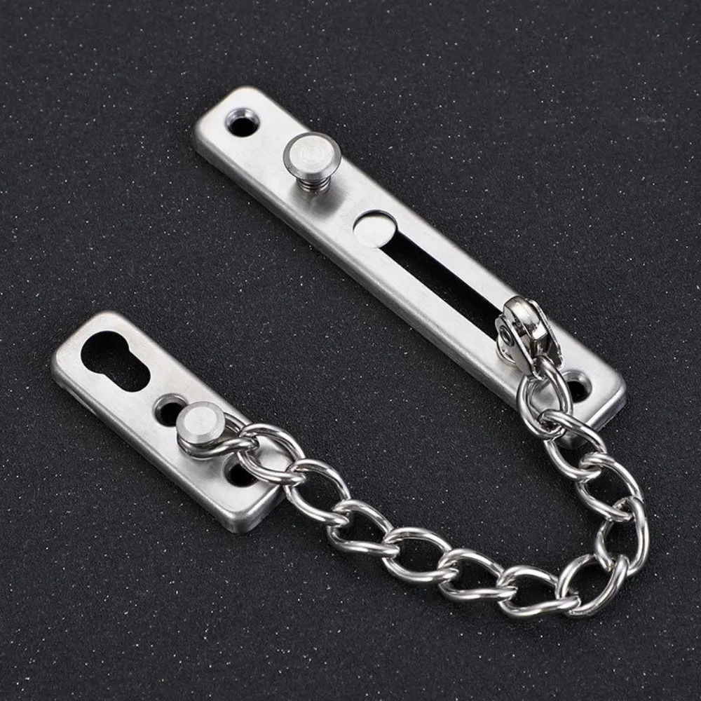 Description Picture 5 of itemUseful Stainless Steel Door Chain Lock Anti-theft Security Door Inner Latch Buckle Sliding Fastener Hardware Accessories