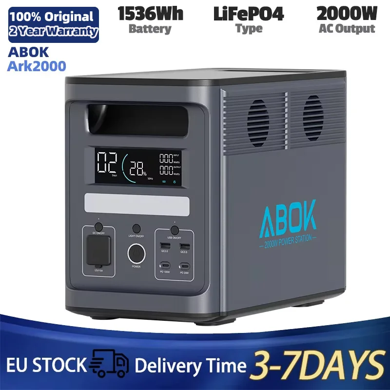 Stacja zasilania ABOK Ark2000 1536Wh z baterią LiFePO4 z Polski za $450.92 / ~1673zł