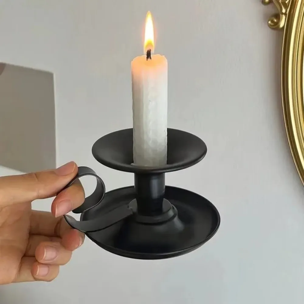 European-Style Tea Cup Candlestick Simple Candle Base Tabletop Candle Holders Single-Head Candlelight Dinner Props Candle Stand