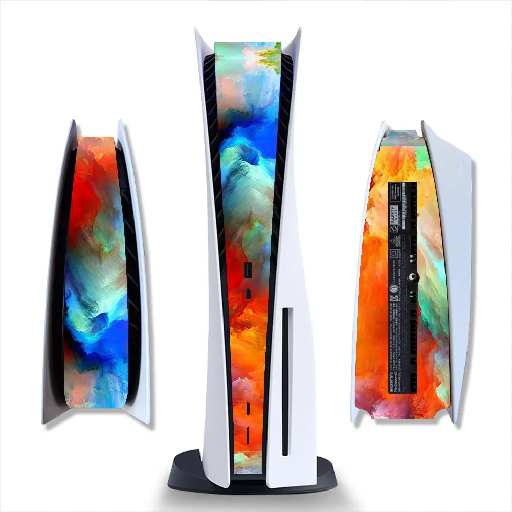 Vinyl Decal Skins Game Console Protective Skin Custom Stickers For PS5 Console Middel Skin Decoration Sticker Center Part Protection Strip Film Decals Custom Cover skin sticker