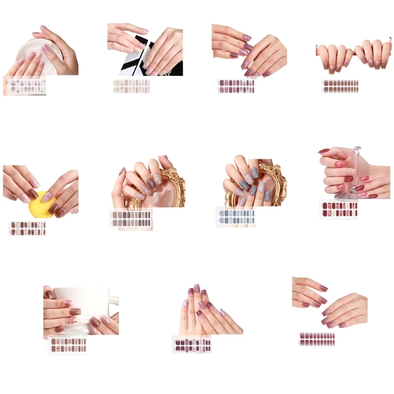 

Semi-Cured Gel Strips Full Wraps Easy and Quick DIY Manicure Solution