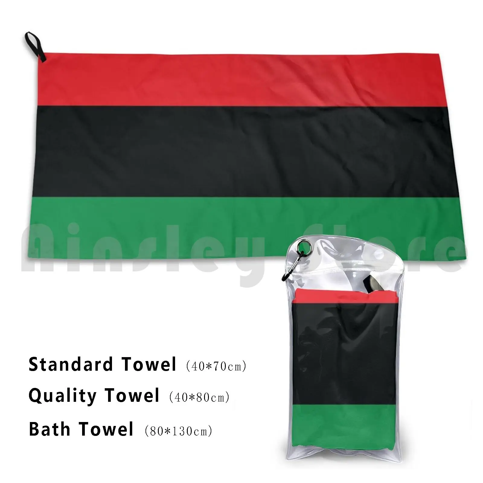 Black Liberation Flag Bath Towel Beach Cushion Pan African Unia Afro American |