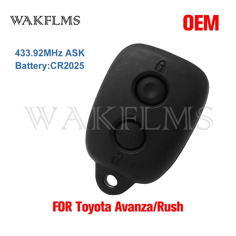 For Toyota Avanza Rush Remtekey key replacement 2 Buttons Remote Key Control 433MHz