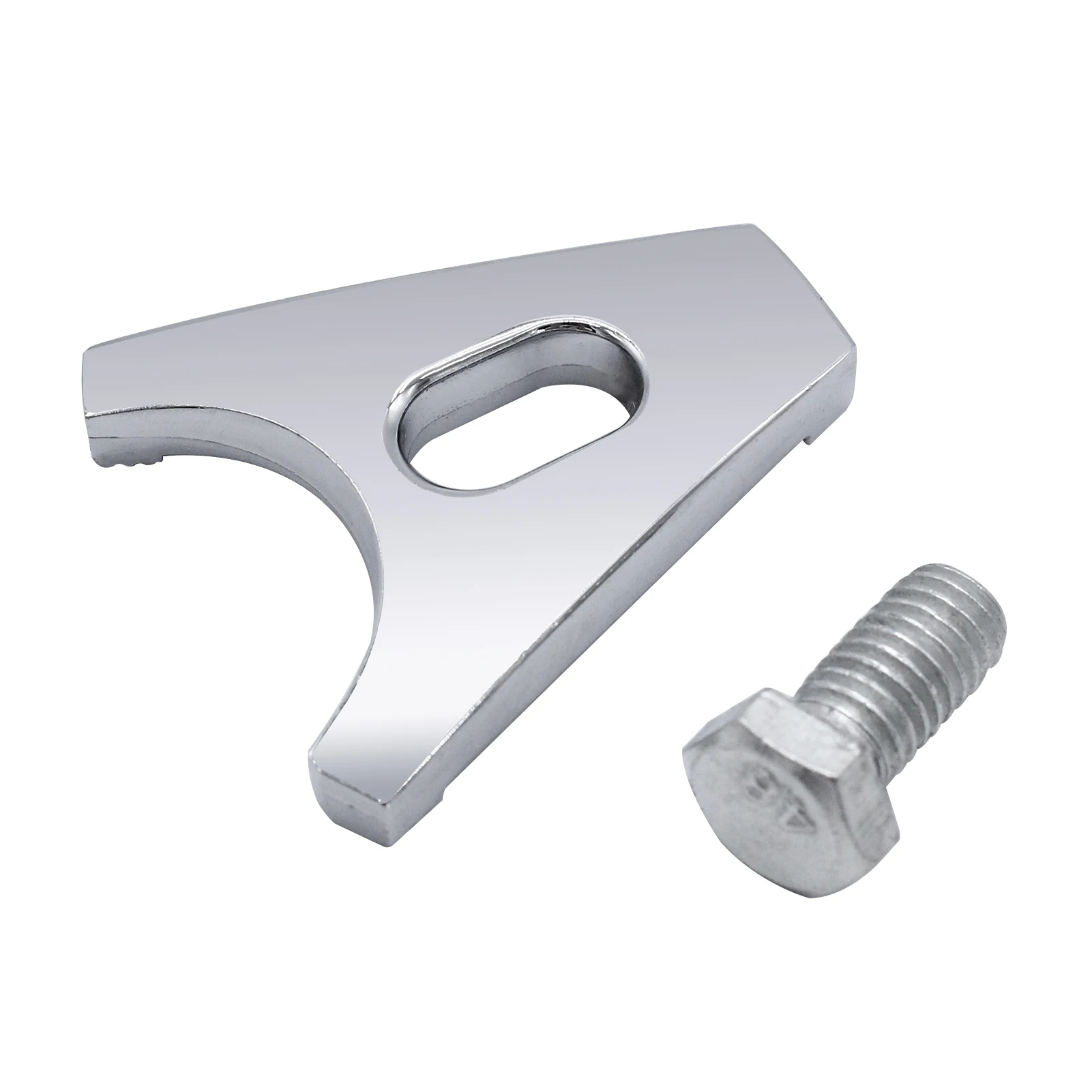 Chrome Steel Distributor Clamp Hold Down with Screw SBC BBC for CHEVY