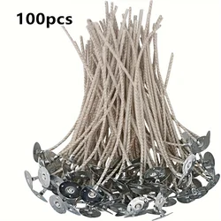Premium Soot - Reducing Soy Candle Wicks - Pack of 100, Thick with Durable Metal Base for Enhanced Candle Making Experience (3.94inch - 100pcs)