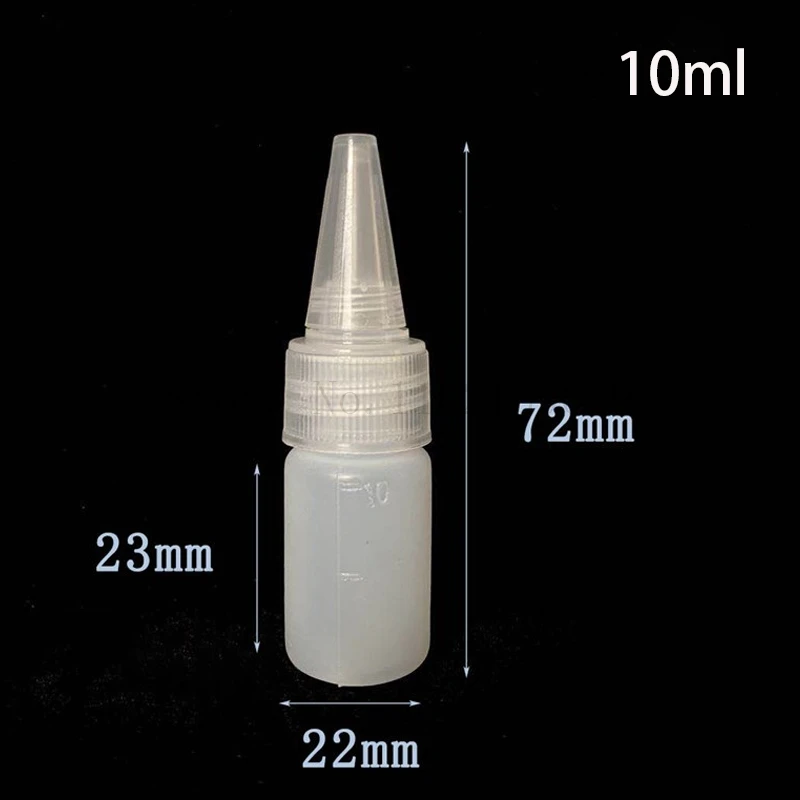 50pcs Dropper Bottles Squeezable Glue Bottle with Scale Plastic Empty Container for Paint Ink Oil 10ml 30ml 50ml 60ml 100ml