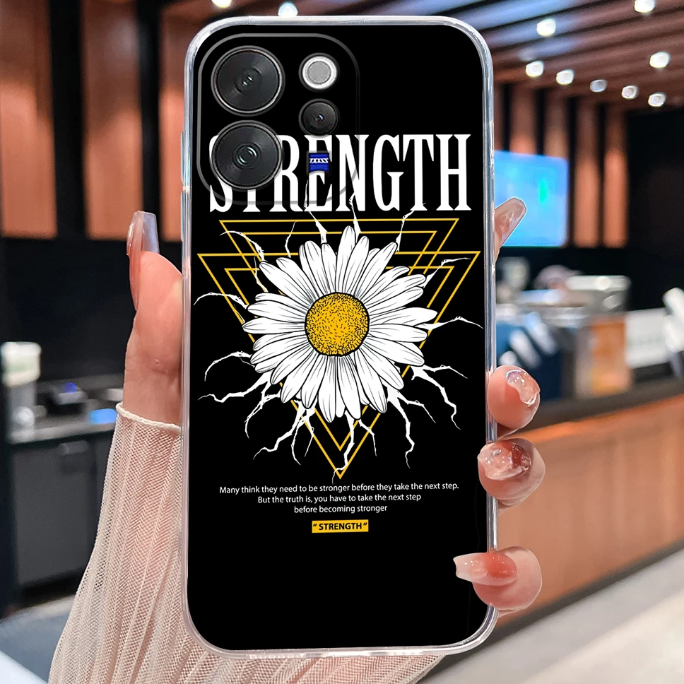 Daisy Floral Clear Shockproof TPU Silicone Phone Case
