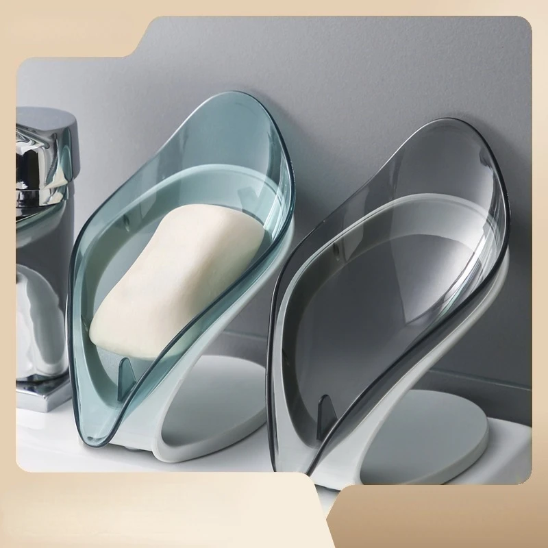 

Bathroom Soap Holder Leaf Shape Soap Box Portable Leaf Soap Holder Non-slip Drain Soap Storage Case Container Bathroom Gadgets