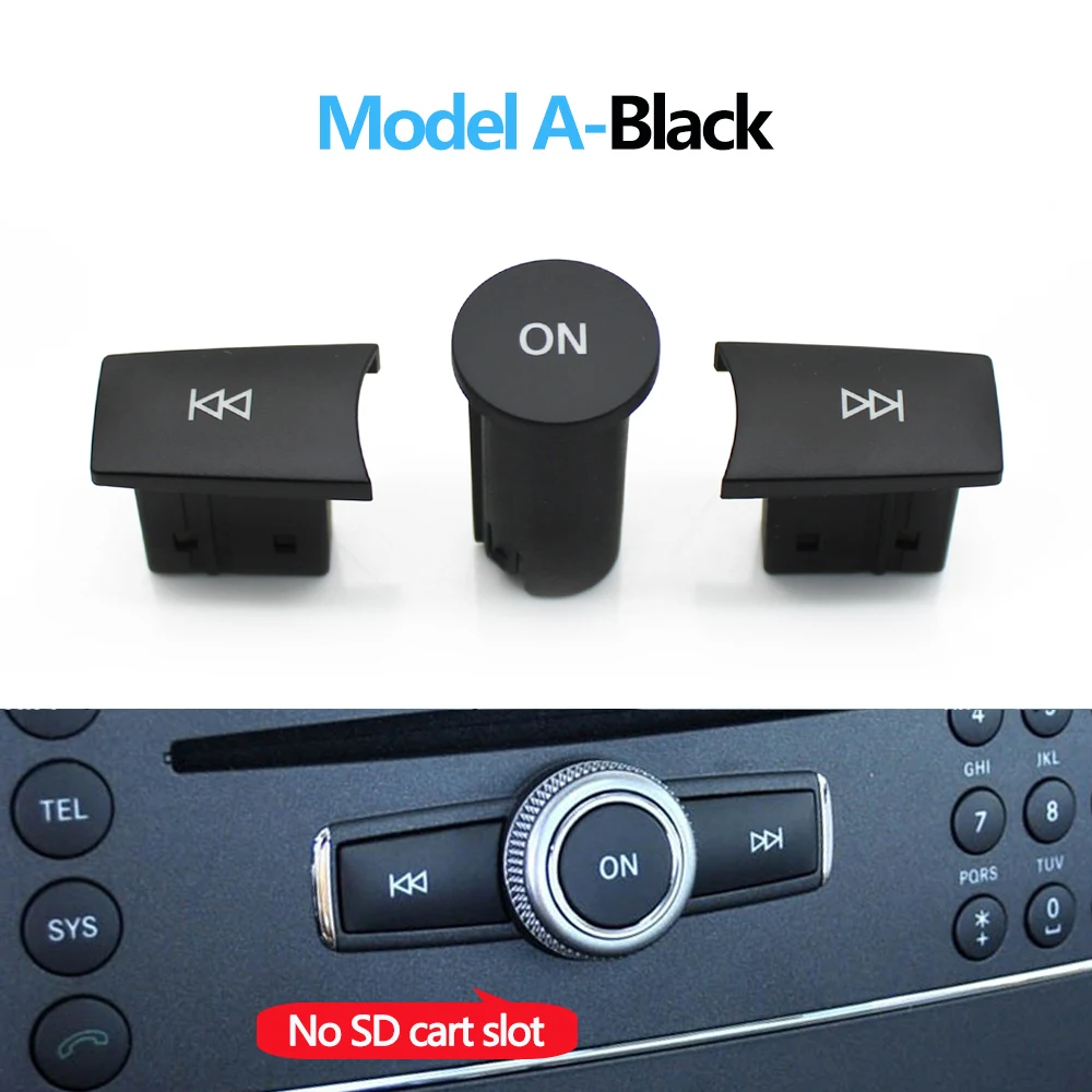 3PCS Auto Front Dashboard Radio CD-Player Taste Knopf Abdeckung Schalter Kappe Für Benz A C E GLK ML GL CLS W176 W246 W156 W204 W166 W218 – Detail 6