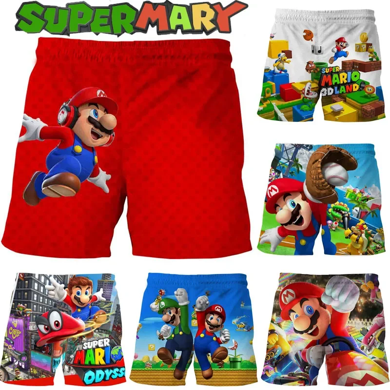 Super Mario Bros Shorts Ragazzi Essentials Pantaloncini Estivi Bambini Sport Pantaloni Corti Cartoon Sportswear Jogger Pantaloni Da Spiaggia Traspiran
