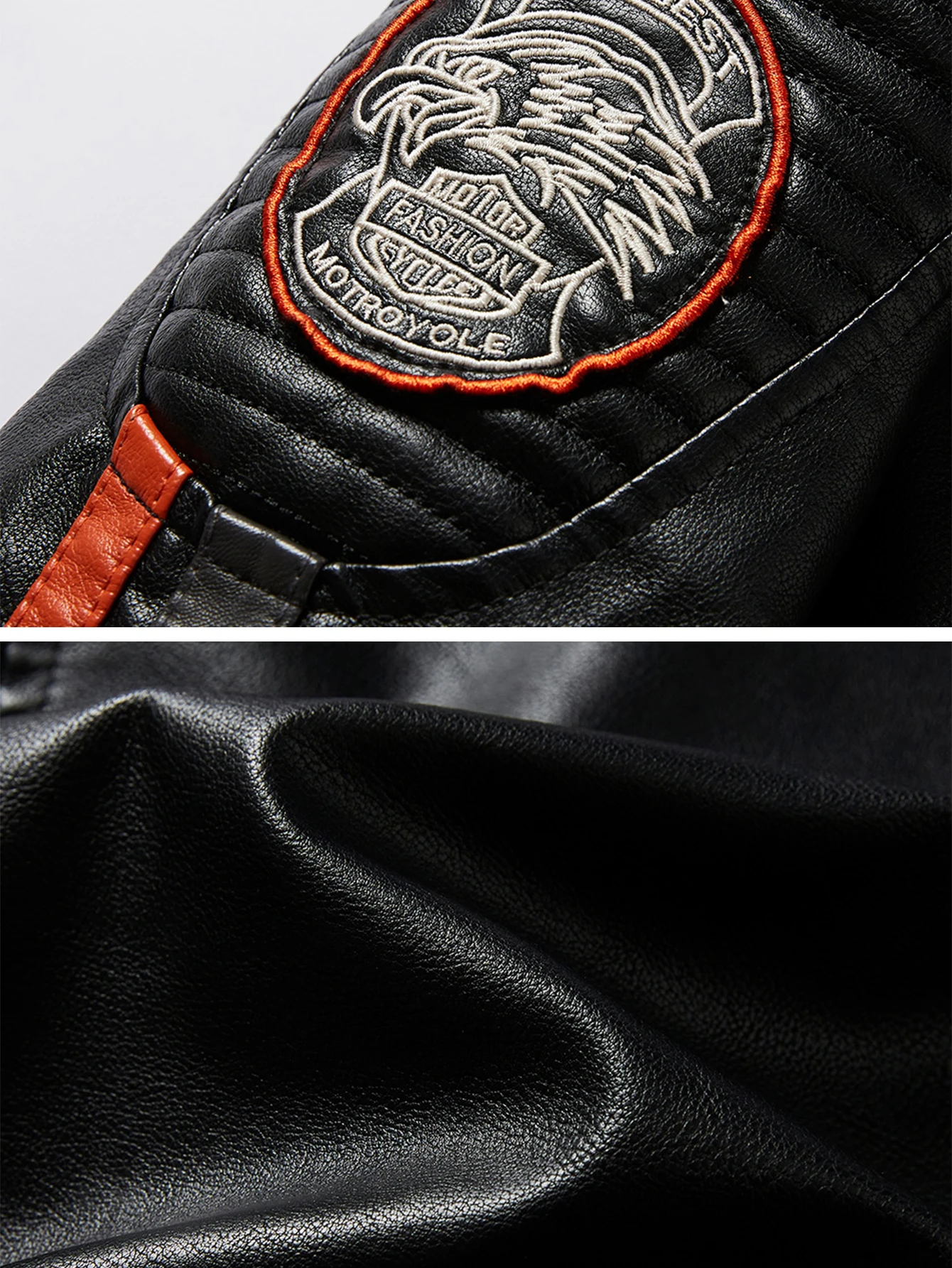 Men's Faux Leather Jacket Motorcycle Jacket Waterproof Windproof PU Moto Vintage Bomber Winter Jacket Men - 6