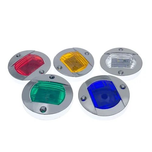 해양 보트 트랜섬 LED 선미 조명, 원형 콜드 화이트 LED 테일 램프, 요트 액세서리, 블루, 화이트, 옐로우, 그린, 레드, DC12V, 24V, 1 개 2
