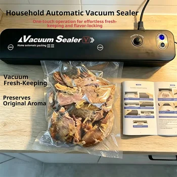 NEW Small Automatic Vacuum Sealer for Food Packaging Compression Sealing Machine for Cooked Food Plastic Sealers Kitchen Storage 1