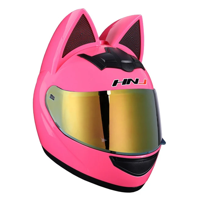 KEMIMOTO Casco Moto Moto orecchie di gatto Casco aerodinamico per donna  uomo Casco integrale traspirante caschi