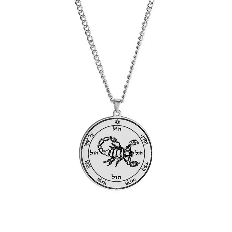 Silver Color 44 Solomon Pentacles Seal of Jupiter Mars Mercury Moon Saturn Sun Venus Talisman Pendant Stainless Steel Necklace