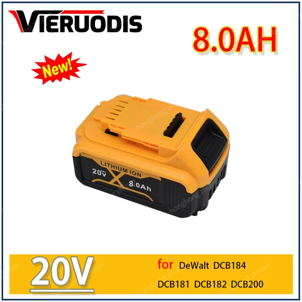 

for DeWalt 20V 8.0Ah rechargeable power tool battery,suitable for DCB205DCB204-2DCB200+charger with LED lithium-ion replacement