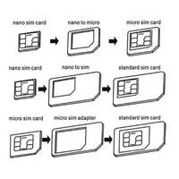 100 Sets 4 in 1 Noosy Nano Sim Card Adapter + Micro Sim Cards Adapter + Standard SIM Card Adapter for IPhone 3