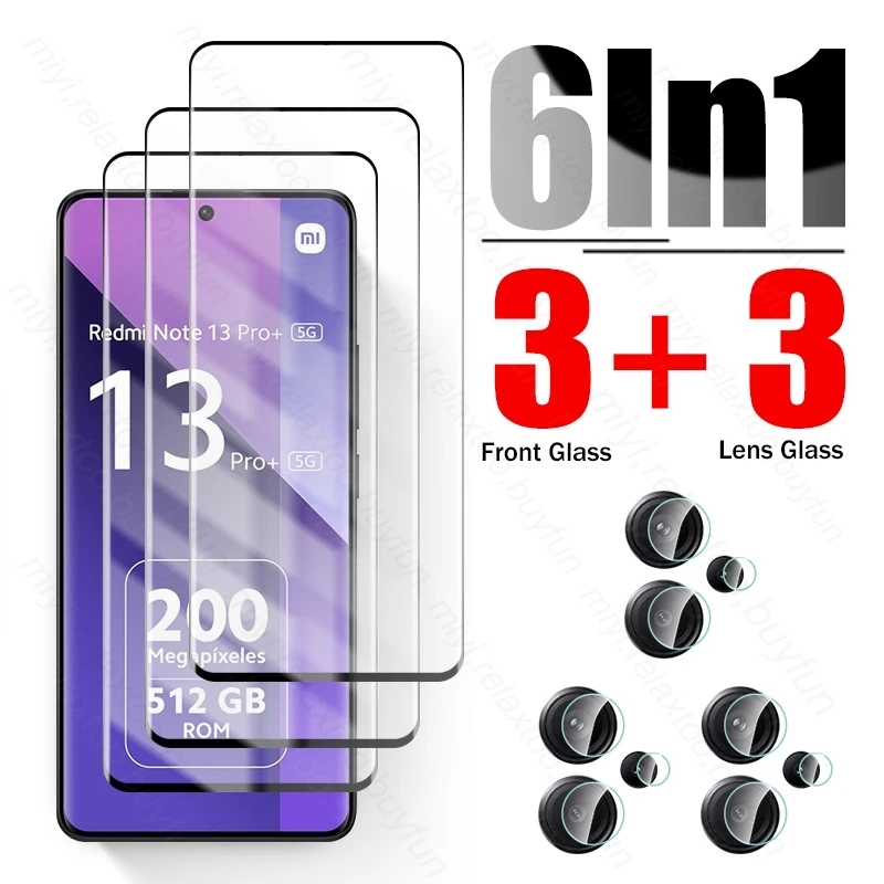 

Redmy Note13 Pro + искусственное стекло 6To1 19D закаленное стекло Защита экрана для Xiaomi Redmi Note 13 Pro Plus фото защитное стекло