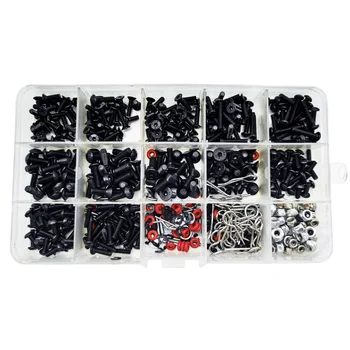 500PCS RC Car Screws Kit M3 M4 Hex Screws Nut Shell Buckle RC Repair Tool Kit for Traxxas Arrma 1/8 -1/16 Scale RC Cars 1