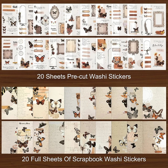 Washi Stickers for Journaling Vintage Book for Scrapbooking with