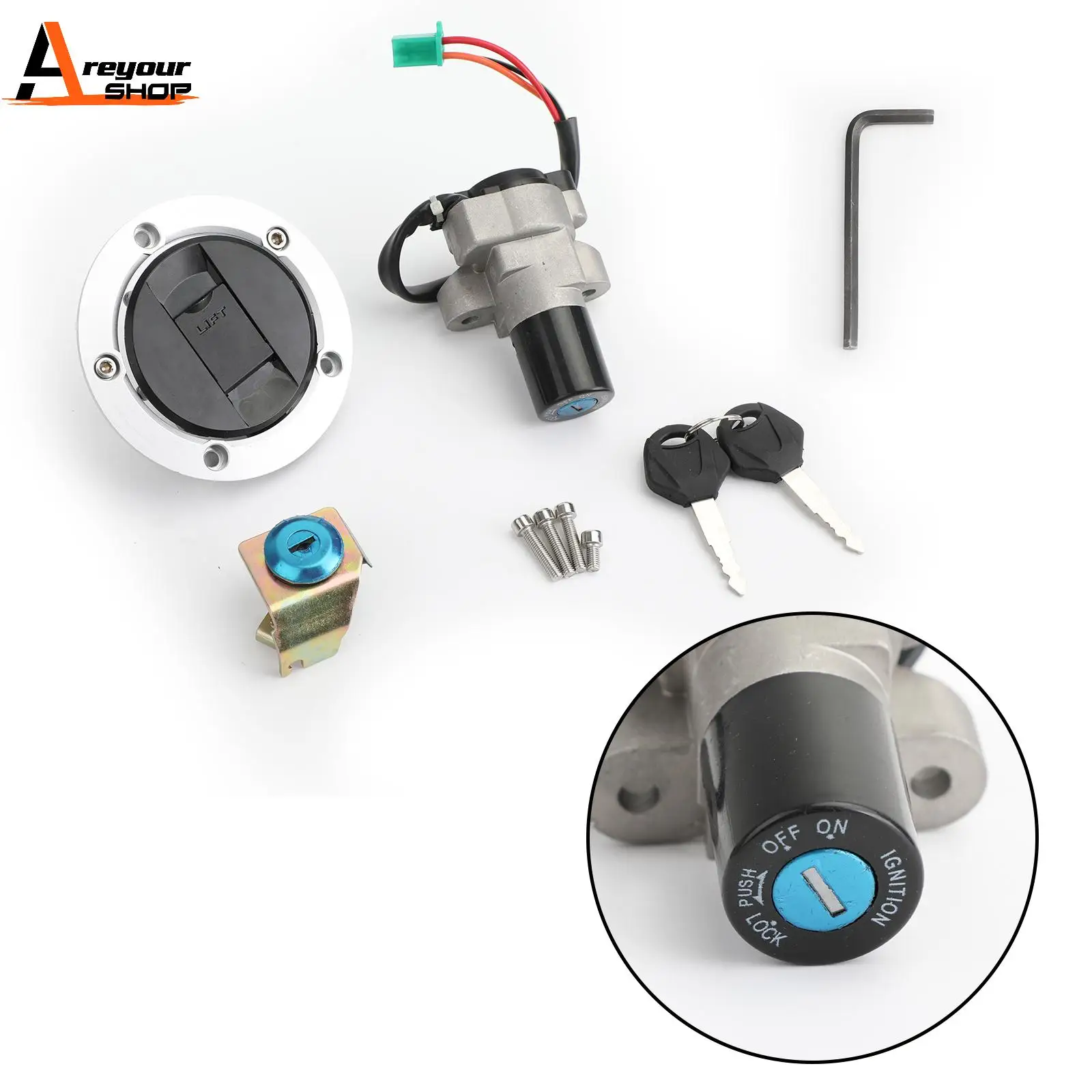 

Topteng For Suzuki GW250 Inazuma 2014-2017 GSXR250 2013-2017 37101-48860 Ignition Switch Fuel Gas Cap Seat Lock Keys Kit