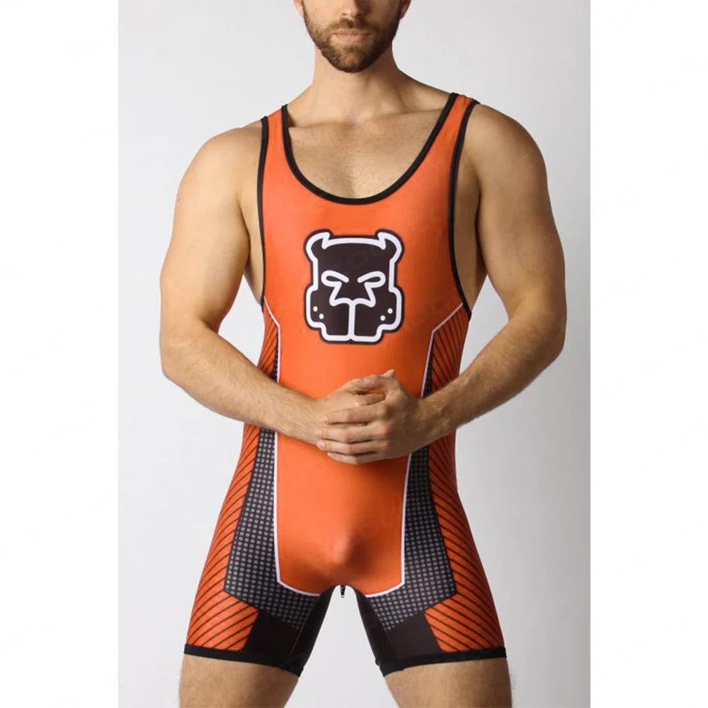 Men's Wrestling Singlets Suit Boxing One Piece PowerLifting Bodysuit Iron Gym Fitness Skinsuit Sleeveless Weightlifting Wear sports suit powerlifting singlet