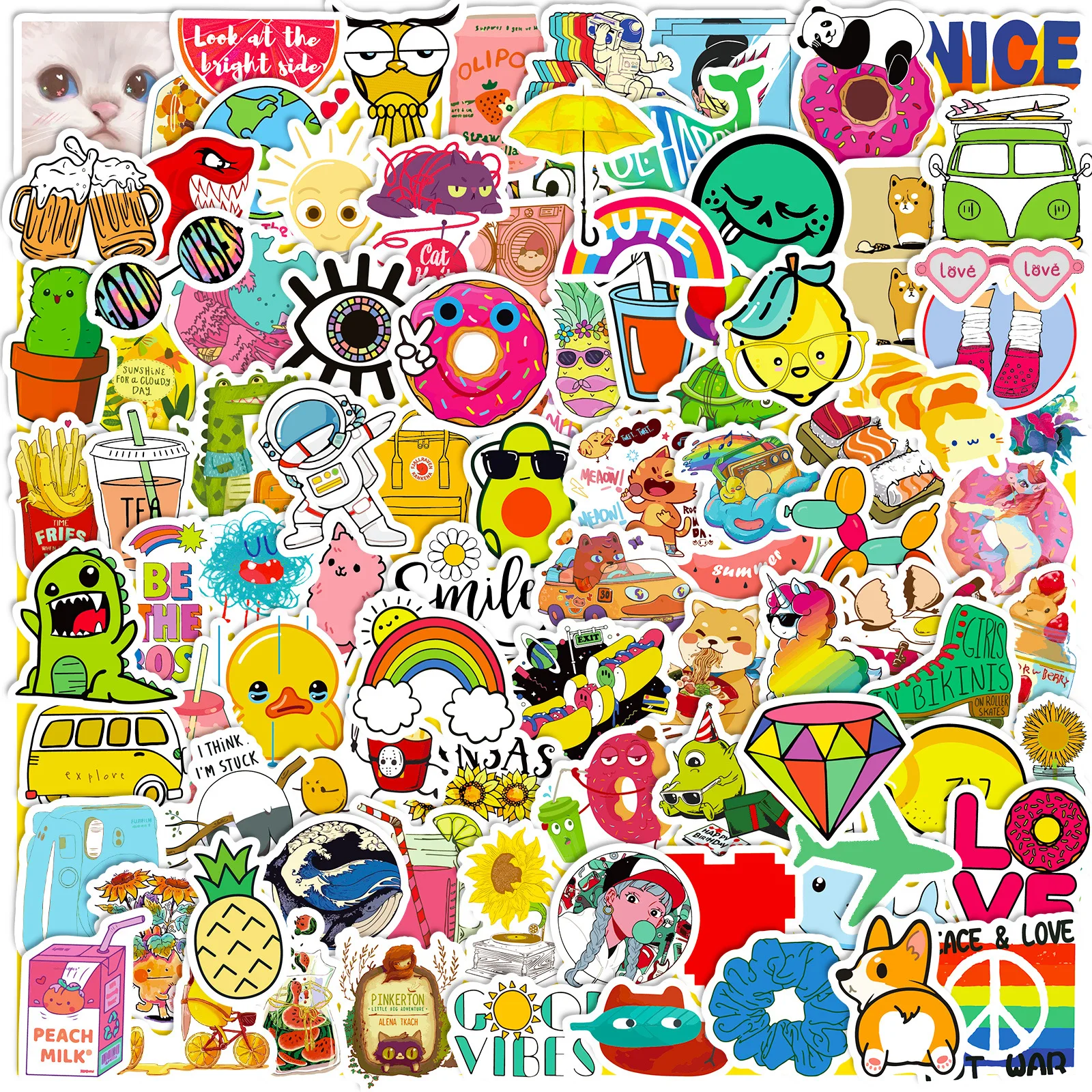 

10/30/50pcs Small Fresh Trolley Case Sticker Skateboard Laptop Motorcycle Cartoon Kids Diy Decorative Sticker